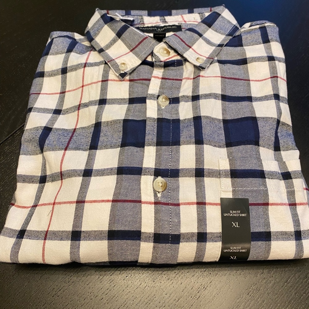 SLIM LIGHT WEIGHT FLANNEL BR FACTORY NWT